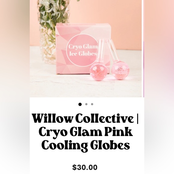 ⭐️ 3 for $22- Willow Collective | Cryo Glam Pink Cooling Globes, Set of 2, NIB - Picture 2 of 6